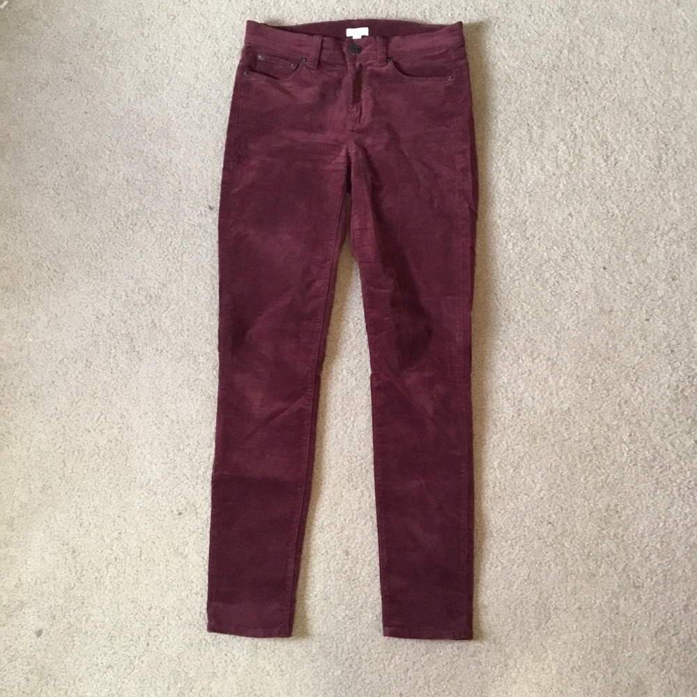 Jcrew velour skinny pants. Size 27.